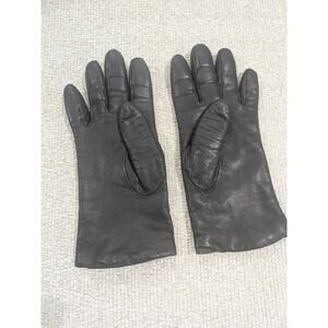 Talbots Womens Dark Brown Italian Leather Cashmere Lined Gloves Size 6.5 Italy